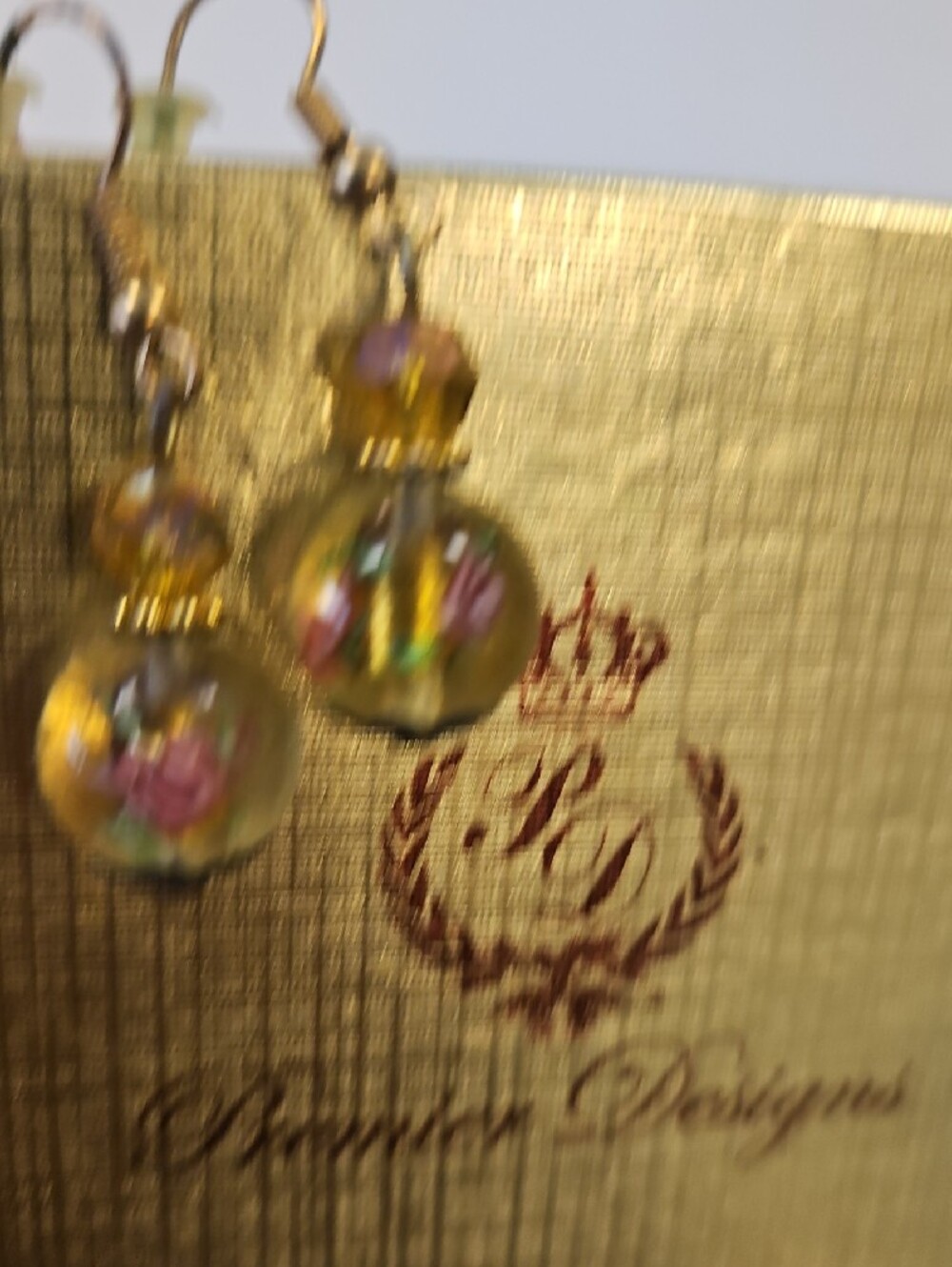 Premier Designs Gold and Amber Glass Bead Necklace with Accent Beads - Picture 9 of 11